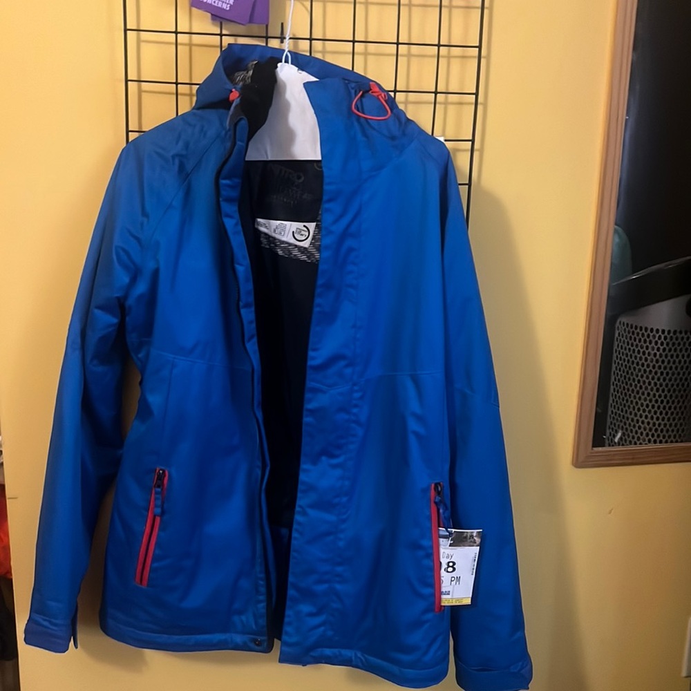 Blue Nitro snowboarding jacket, women’s size small